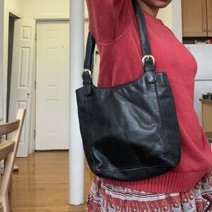 A. Giannetti Black small Leather Tote Shoulder Bag